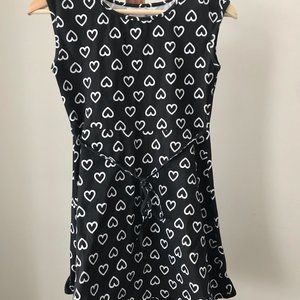 Girl's Dress, black with hearts, Margie, size Medium